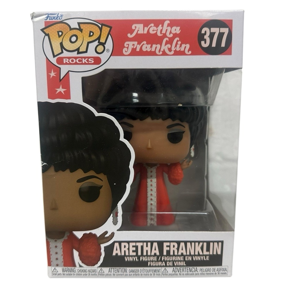 Funko Pop Rocks Aretha Franklin 377 Vinyl Figure Queen of Soul Red Dress